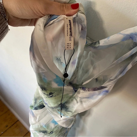 Bec & Bridge Corrine Watercolor Split Maxi Dress Women's 4 White Sleeveless NWOT - Picture 4 of 9